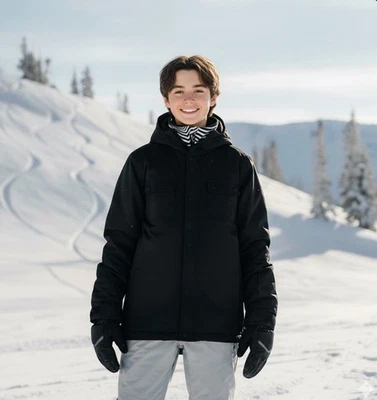 VOLCOM NEOLITHIC INSULATED JACKET  Sz 12 Youth Large Black Standard Fit - Image 1 of 4