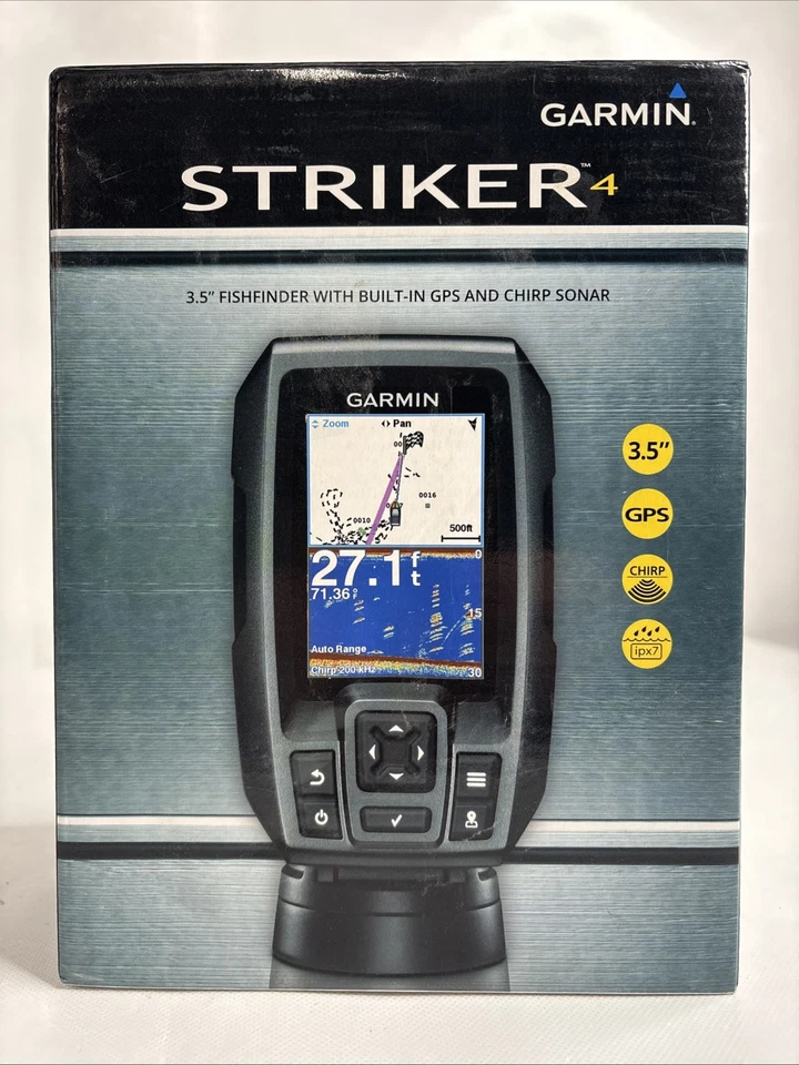 Garmin Striker 4 w/ Transducer 3.5" Fishfinder with GPS/Chirp Sonar Complete NOB - Image 1 of 4