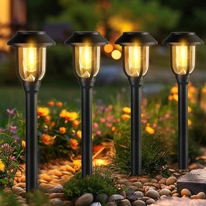 10 Pack Solar Pathway Lights Outdoor Waterproof, Dusk to Dawn Auto On/Off LED... - Picture 1 of 6