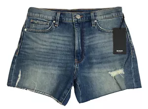 Hudson Devon Damen-Jeansshorts Hochhaus Boyfriend Größe 27 blau abgeschnitten NEU - Bild 1 von 6