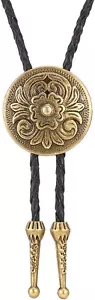 Bolo Tie for Men Western Cowboy Native American Leather Necktie Accessories Bolo - Picture 1 of 12