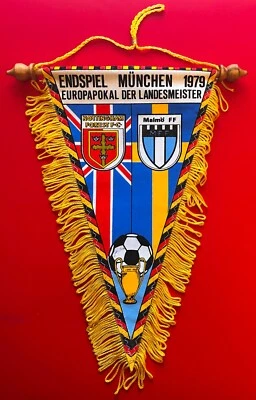 FOOTBALL FINALE CHAMPIONS LEAGUE 1979 NOTTINGHAM MALMÖ 1-0 FANION PENNANT WIMPEL - Photo 1/4