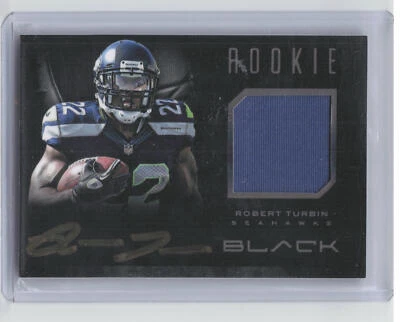 2012 Panini Black #29 Robert Turbin RC Jersey Auto 150/349 - Image 1 of 2