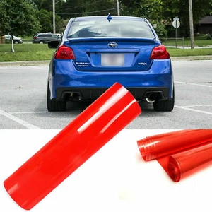 12"x 48" Glossy Red Vinyl Guard Wrap Film For Headlight Tail Lights Sidemarkers - Picture 1 of 12