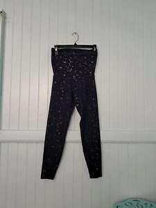 Beyond Yoga Beyond the Bump Maternity Leggings Sz M Blue Metallic Space Galaxy - Picture 1 of 6