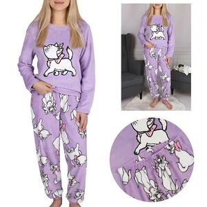 DISNEY Marie Cat Damen Fleece Pyjama/Schlafanzug, warm, langarm, lila - Bild 1 von 10