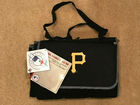 New Pittsburgh Pirates Picnic Time Blanket Tote Black Cover