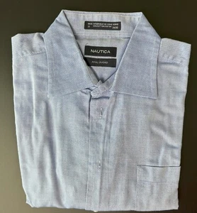 Nautica Blue Oxford Cloth Men's Dress Shirt in Size 17 - 34/35 - Picture 1 of 7