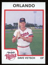 1987 Pro Cards Orlando Twins DAVE VETSCH RC TWINS ST CLOUD UNIVERSITY