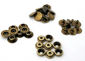 1/2 Inch Diameter Antique Brass Plated Snaps Package of 8 Sets - Picture 1 of 1