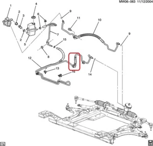 Manguera de enfriador de dirección asistida genuina GM 25793853 06 Impala, Monte Carlo 05-06 GXP - Imagen 1 de 2