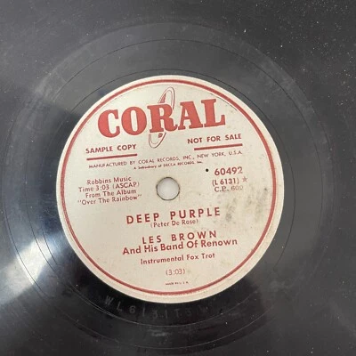 Les Brown - The Moon Was Yellow/Deep Purple 10", 78 RPM Coral - 60492 Promo - Image 1 of 2