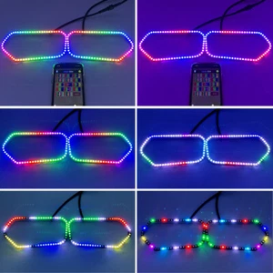 2pcs Color Chasing LED Halo Ring Headlight For Polaris RZR 570 800 800S XP 900 - Bild 1 von 10