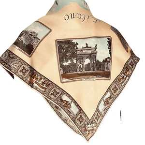 HS5 Vintage silk headscarf ;large; square; Milano; Italian;Fifties;glamorous! - Picture 1 of 14