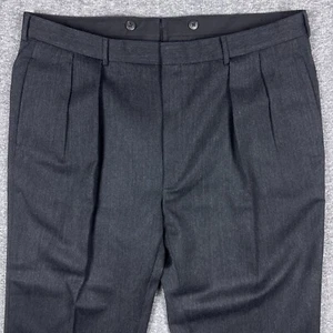 Polo Ralph Lauren Dress Pants Mens 40x29 Dalton Coal Wool Pleated Cuffed Italy - Picture 1 of 16