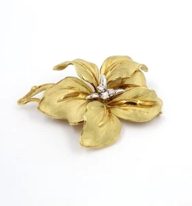 Spilla / Pendente in Oro Giallo 18k a Fiore con Diamanti - Cammilli PSP0520X - Imagen 1 de 3