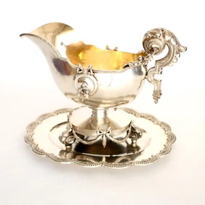 GEBRUDER FRIEDLANDER GERMAN SILVER SAUCE BOAT - Picture 1 of 6