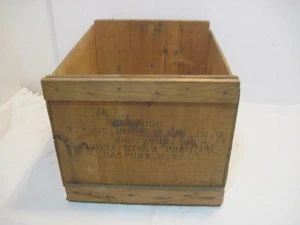 OLD WOOD-WOODEN MACINTOSH APPLE FRUIT PRODUCE CRATE BOX ADVERTISING NEW YORK - Picture 1 of 6