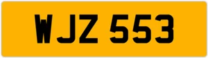 WJZ 553 W 3X3 DATELESS PRIVATE NUMBER PLATE WILL WIL WENDY WES WALT WAYNE WOLF - Picture 1 of 1