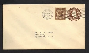 US #553 FDC Harding Combo w/ #U481 Mar 19, 1925 - Addressed to Syracuse NY - Picture 1 of 2