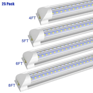 25 Pack 8 FT LED Shop Light Fixture T8 4FT 5FT 6FT LED Tube Light Bulb 8 Foot - Picture 1 of 15