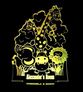 ANIMAL SAFARI KINGDOM  Personalised 3D LED Night Light Colour Changing Room Lamp - Picture 1 of 15