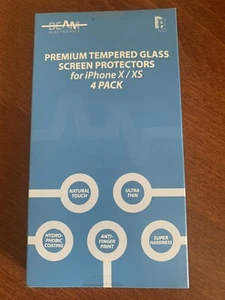 NIB 4 Pack Tempered Glass Screen Protectors iPhone X XS Installation Frame #1a - Photo 1 sur 2