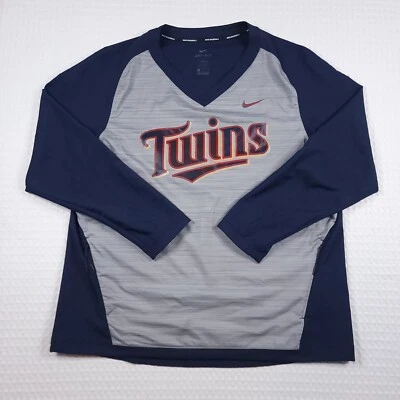 Nike Dri-Fit Minnesota Twins MLB Windshield V-Neck Pullover Jacket Blue Size XL - Image 1 of 4