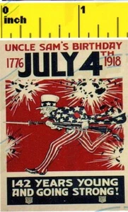 Miniatur 4. Juli Patriotisch 1918 Poster Druck - Puppenhaus Maßstab 1:12 - Bild 1 von 1
