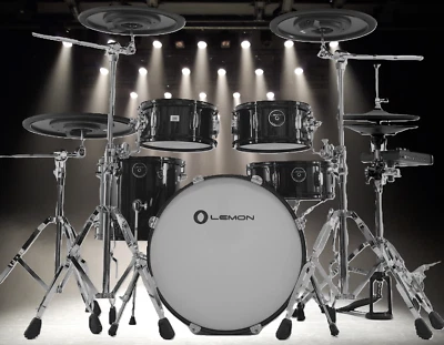 Lemon T-950 PRO Electronic Drum Set FULL KIT with Module - RED WOOD - Image 1 of 3
