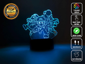 Super Mario Run 3D Acrylic Night Light 7 Color LED Table Room Decor Lamp Gift