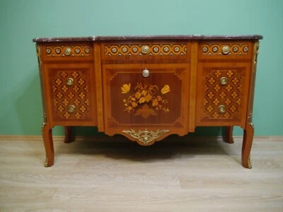 Louis Seize Kommode Rosenholz, Palisander mit Bronze Beschlägen um 1950 - Bild 1 von 4