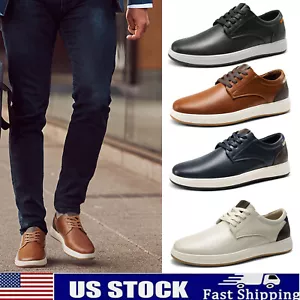 Men's Breathe Lightweight Casual Dress Sneaker Lace-Up Formal Shoes Size 8-13 - Picture 1 of 23