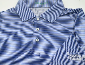 NUEVO Polo de Golf Azul y Blanco Rayas B Draddy Absorción Rápida Logo Talla L - Imagen 1 de 3