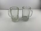 ViNTAGE Glass Beer Mugs Clear Federal Glass 5" Tall Thick Heavy Set of 2