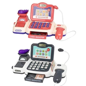Kid Cash Register Pretend Play Cashier Toy with Scanner Calculator Card Toy Gift - Picture 1 of 18