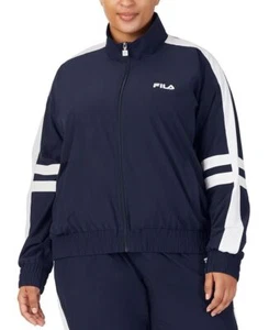 FILA Women's Plus Size Jovia Zip-Front Logo Track Jacket Windbreaker Blue 1X, 2X - Picture 1 of 1