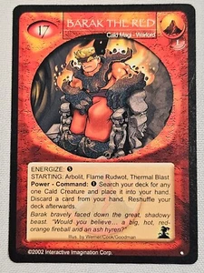 Magi Nation Duel - BARAK THE RED  - Cald Magi - Base Unlimited  VTG 2002 1st Ed - Bild 1 von 6