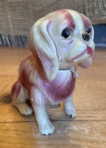 Antikes Zelluloid Pekingese Spielzeug Japan Gelenk Hund Figur Rassel - Bild 1 von 9