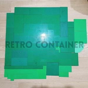 LEGO Vintage - Lot of Green Baseplates (Bricks & Plates) Lotto KG Basi Strade - Picture 1 of 1