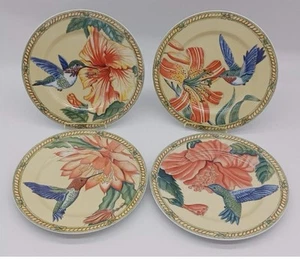 Set of 4 Andrea by Sadek Hummingbird Collection 8.25" Salad/Dessert Plates - Picture 1 of 10