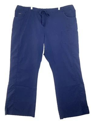 Sanibel Scrub Womens Elastic Waist  Pull-On Cargo Scrub Pants Size 3XL Navy Med - Image 1 of 4