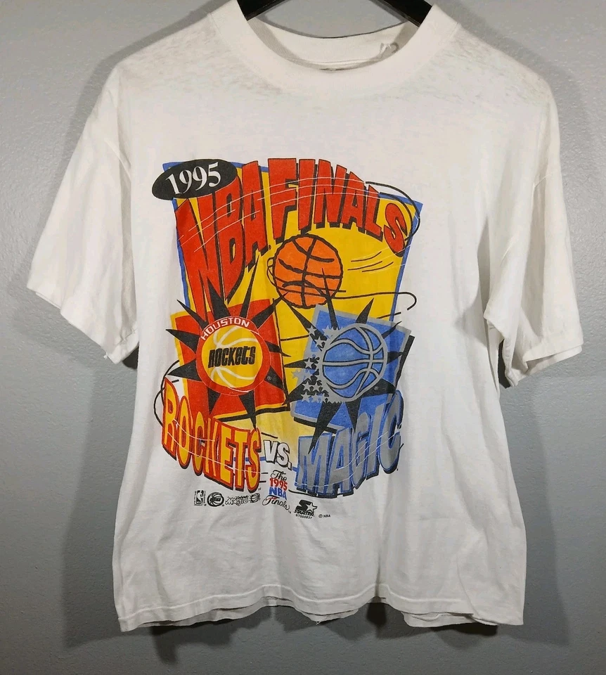 Camiseta De Colección 1995 Houston Rockets Vs Orlando Magic Finales NBA Mediana  Foto 1 de 3
