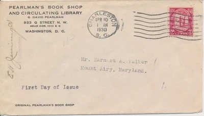 #683 Charleston South Carolina Pearlman's Book Shop Wash DC First Day cover - Image 1 of 2