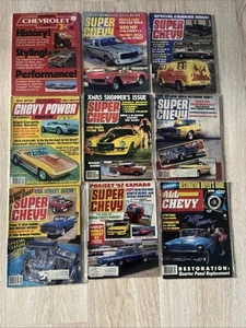9 Vtg Chevy Power Super Chevy Magazine Lot 1974-1990 Mix Chevrolet - Picture 1 of 11