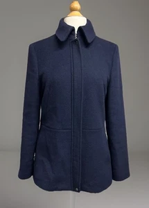 Armani Jeans Wool Blend Short Coat Navy Size 46 (US 4-6) - Picture 1 of 22