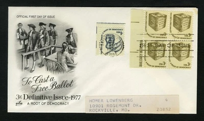 1977 FDC sc 1584 Early Ballot Box First Day Cover Saint Louis, Missouri - Image 1 of 2