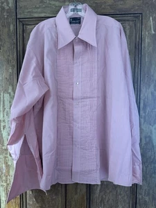 Vintage Formal Craft Tuxedo Shirt Pink Size XXL Polyester/Cotton Permanent Press - Picture 1 of 6