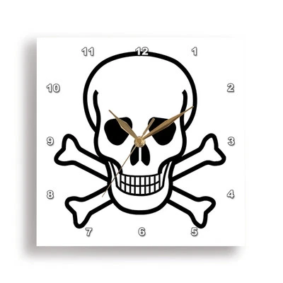3dRose, Skull and Crossbones, Wall Clock - Image 1 of 4