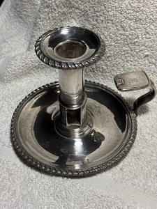 Antique 19th Century Push Up Chamberstick Silver Plate - Picture 1 of 10